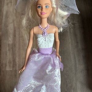 2015 Barbie Doll in White and Purple Dress